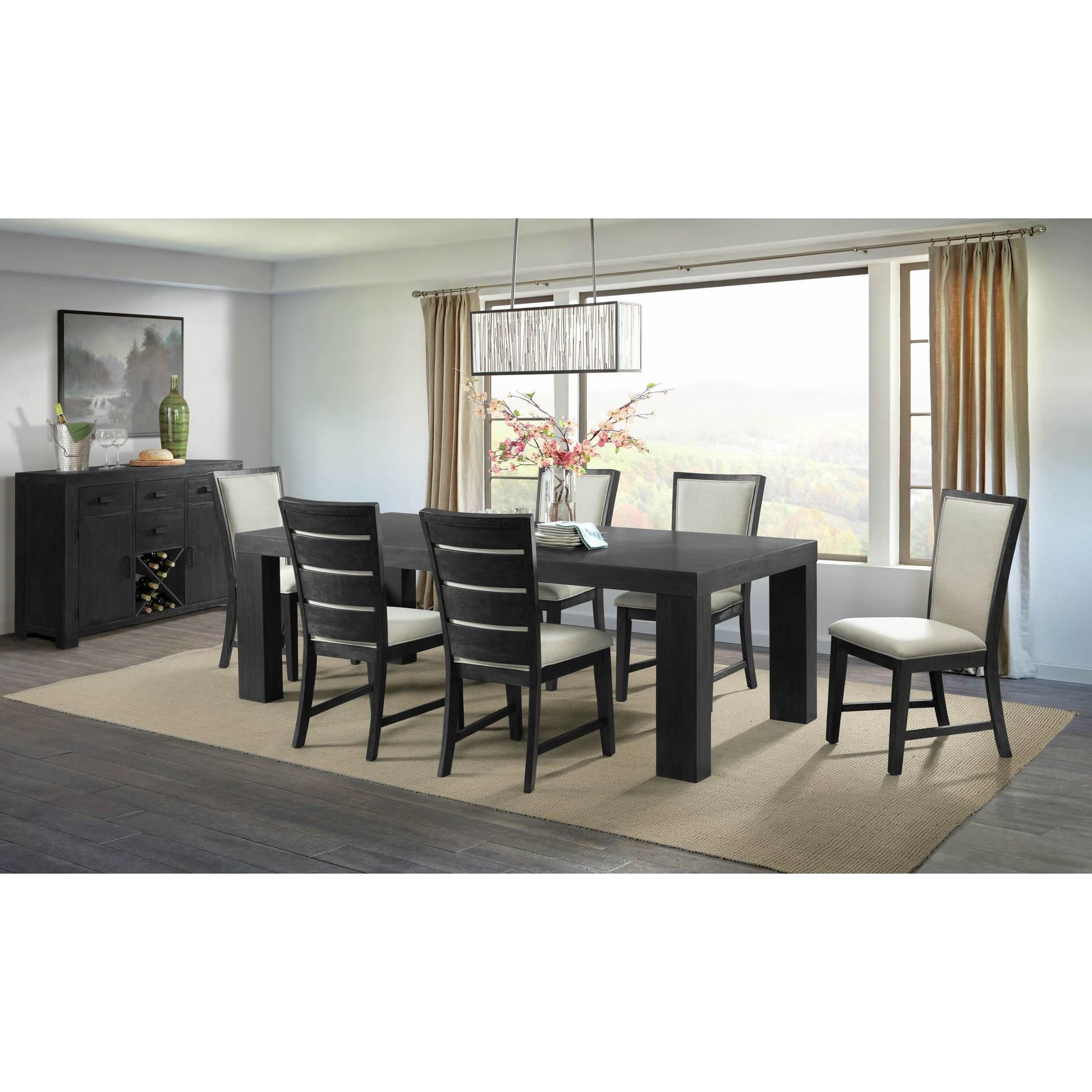  Elements International Grady DGD850SBC Slat Back Side Chair - Black IMAGE 4