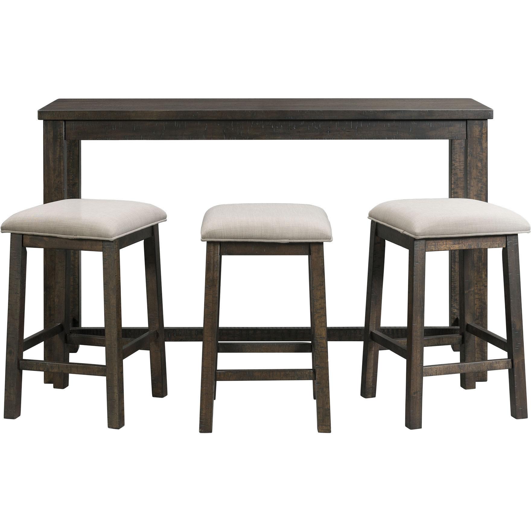  Elements International Stone TST100BTSP 4 pc Counter Height Dinette - Charcoal IMAGE 1
