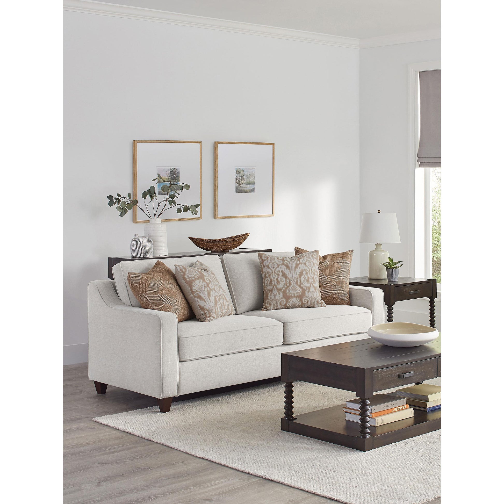  Coaster Furniture Christine 552061 Upholstered Sloped Arm Sofa - Beige IMAGE 8