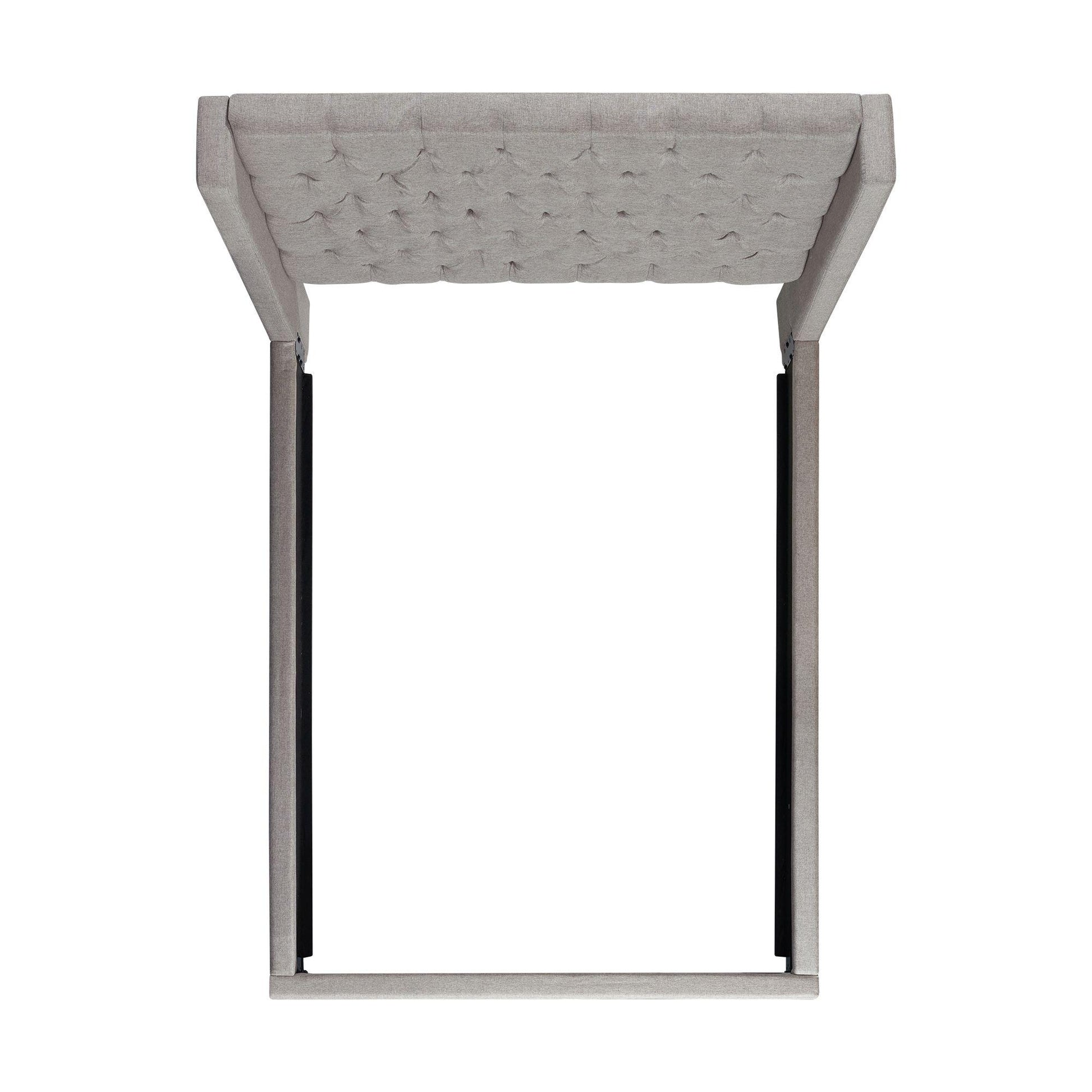 Elements International Morrow UMW092QB Queen Upholstered Bed - Gray IMAGE 3