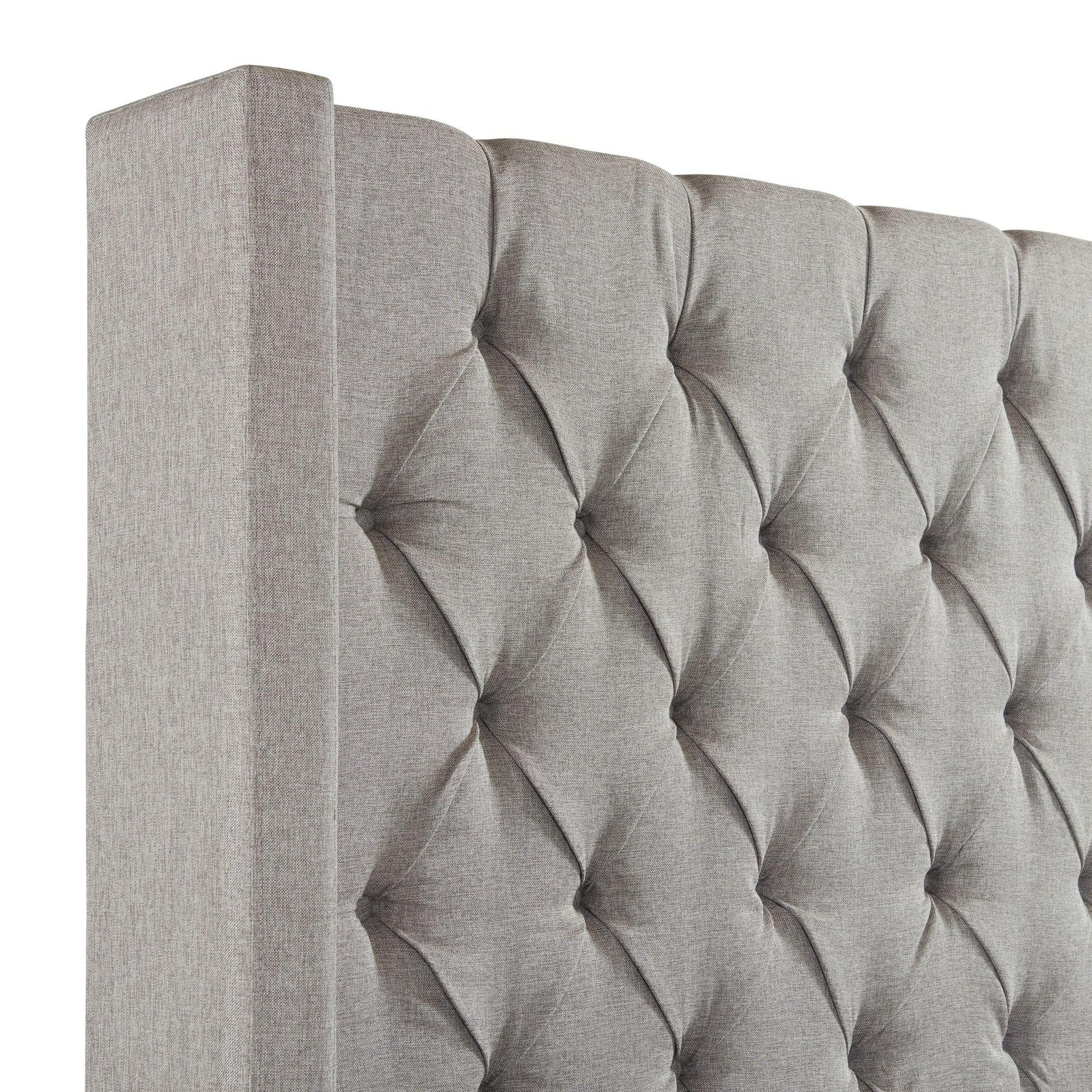 Elements International Morrow UMW092QB Queen Upholstered Bed - Gray IMAGE 4
