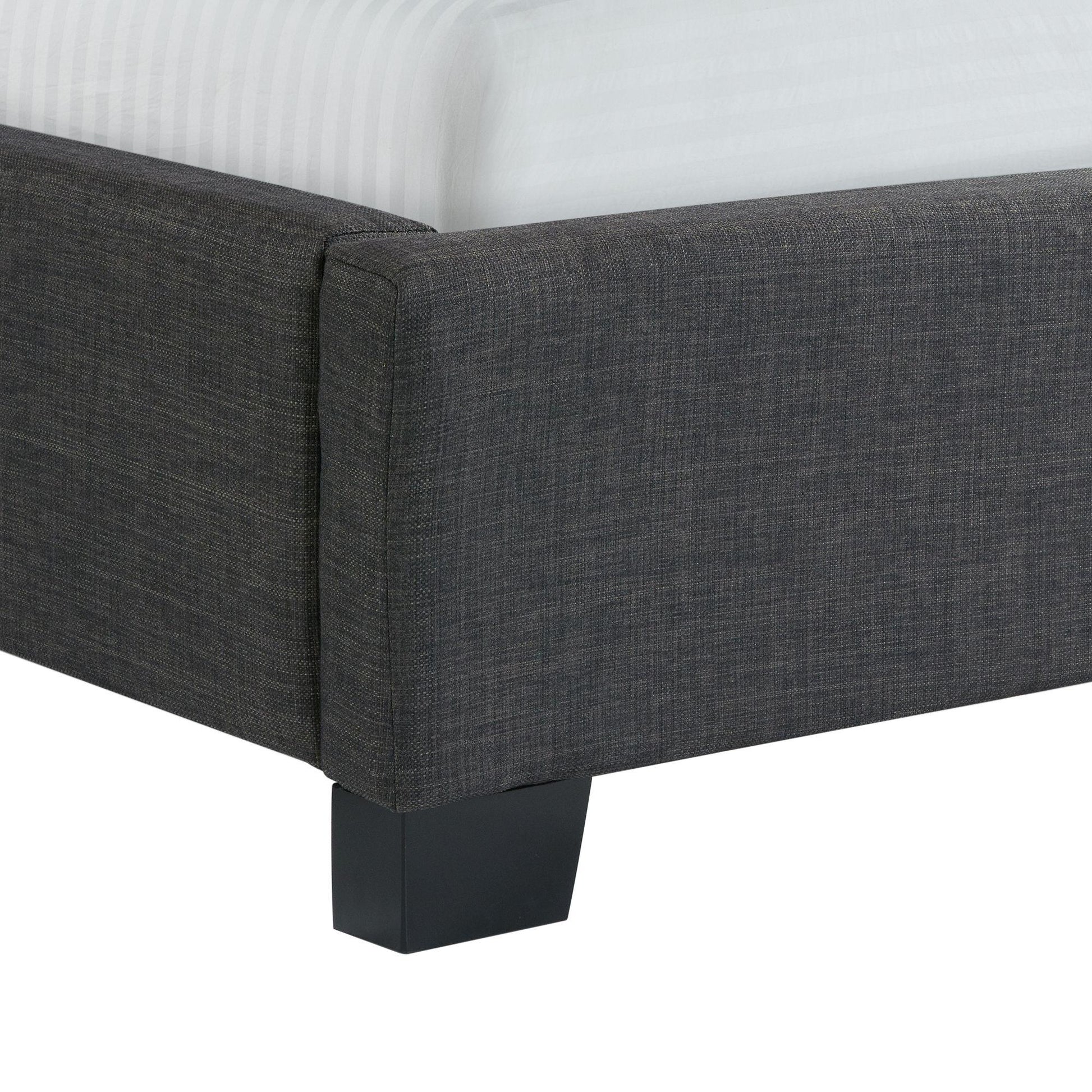 Elements International Morrow UMW090QB Queen Upholstered Bed - Charcoal IMAGE 6
