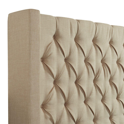  Elements International Morrow UMW082QB Queen Upholstered Bed - Natural IMAGE 4