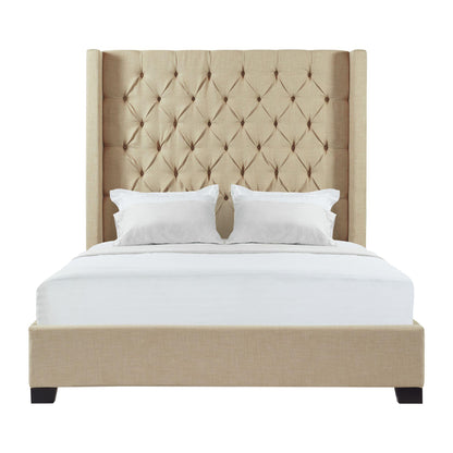 Elements International Morrow UMW082KB King Upholstered Bed - Natural IMAGE 1