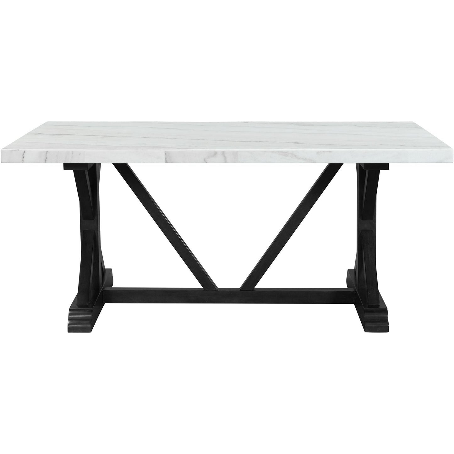  Elements International Tuscany 70" Marble Standard Height Rectangular Dining Table IMAGE 2