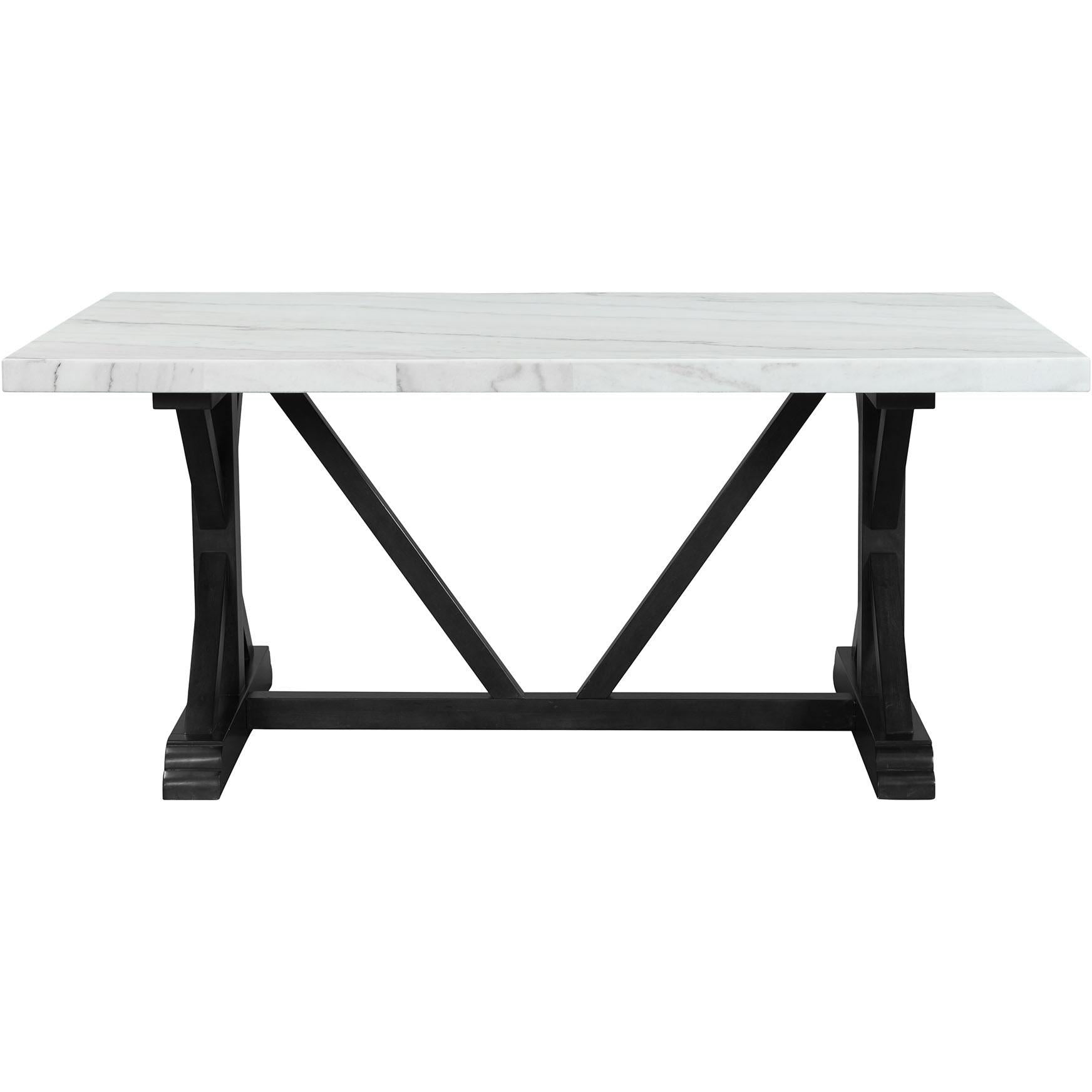  Elements International Tuscany 70" Marble Standard Height Rectangular Dining Table IMAGE 2