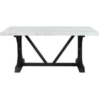 Elements International Tuscany 70" Marble Standard Height Rectangular Dining Table IMAGE 2