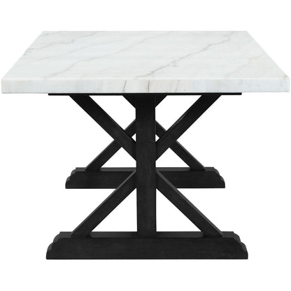  Elements International Tuscany 70" Marble Standard Height Rectangular Dining Table IMAGE 3