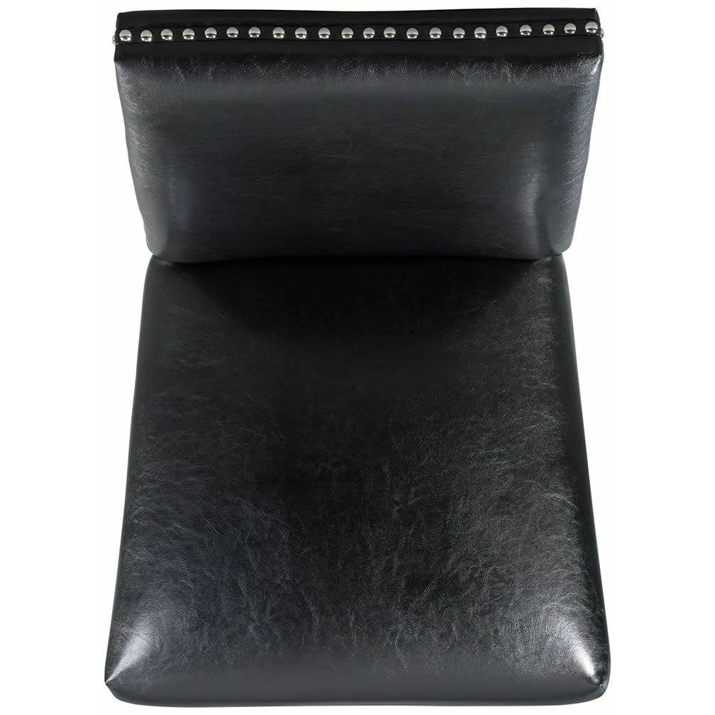  Elements International Meridian Faux Leather Side Chair Set in Black IMAGE 5