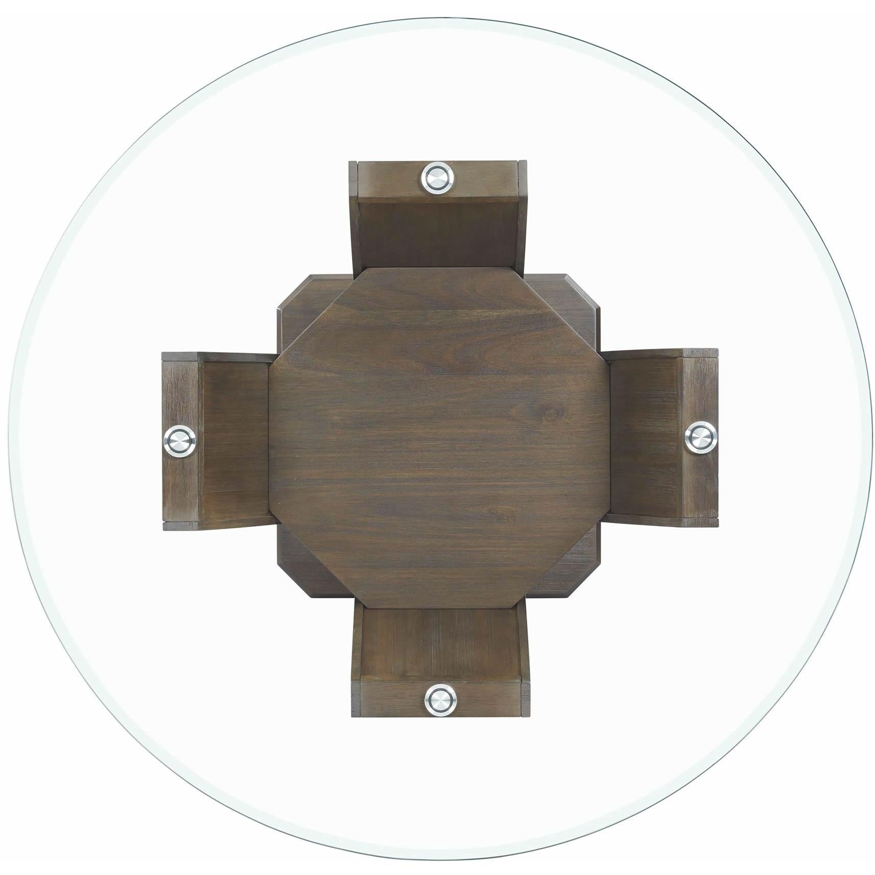  Elements International Dapper Round Counter Height Dining Table in Walnut IMAGE 3