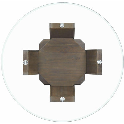  Elements International Dapper Round Counter Height Dining Table in Walnut IMAGE 3