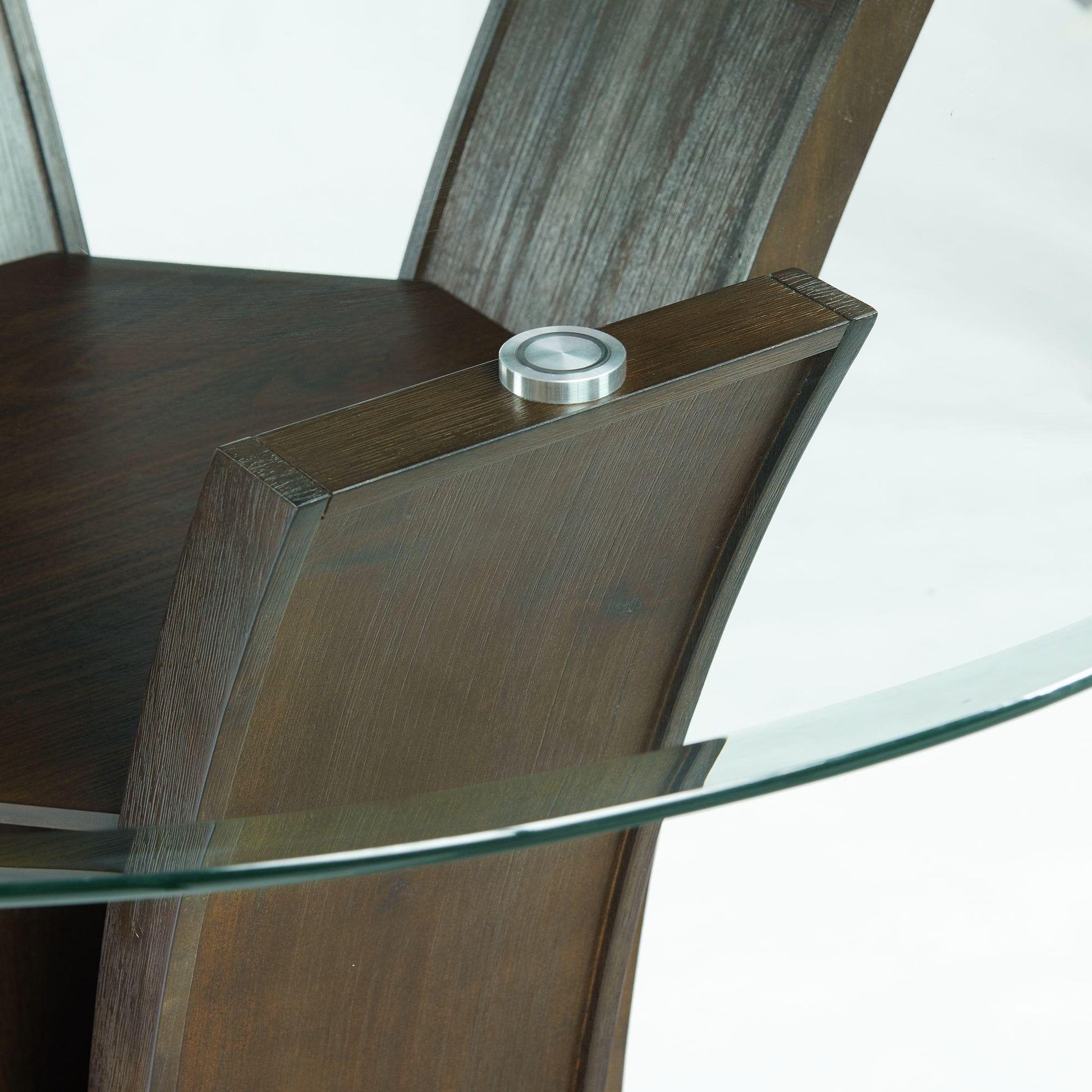  Elements International Dapper Round Counter Height Dining Table in Walnut IMAGE 4