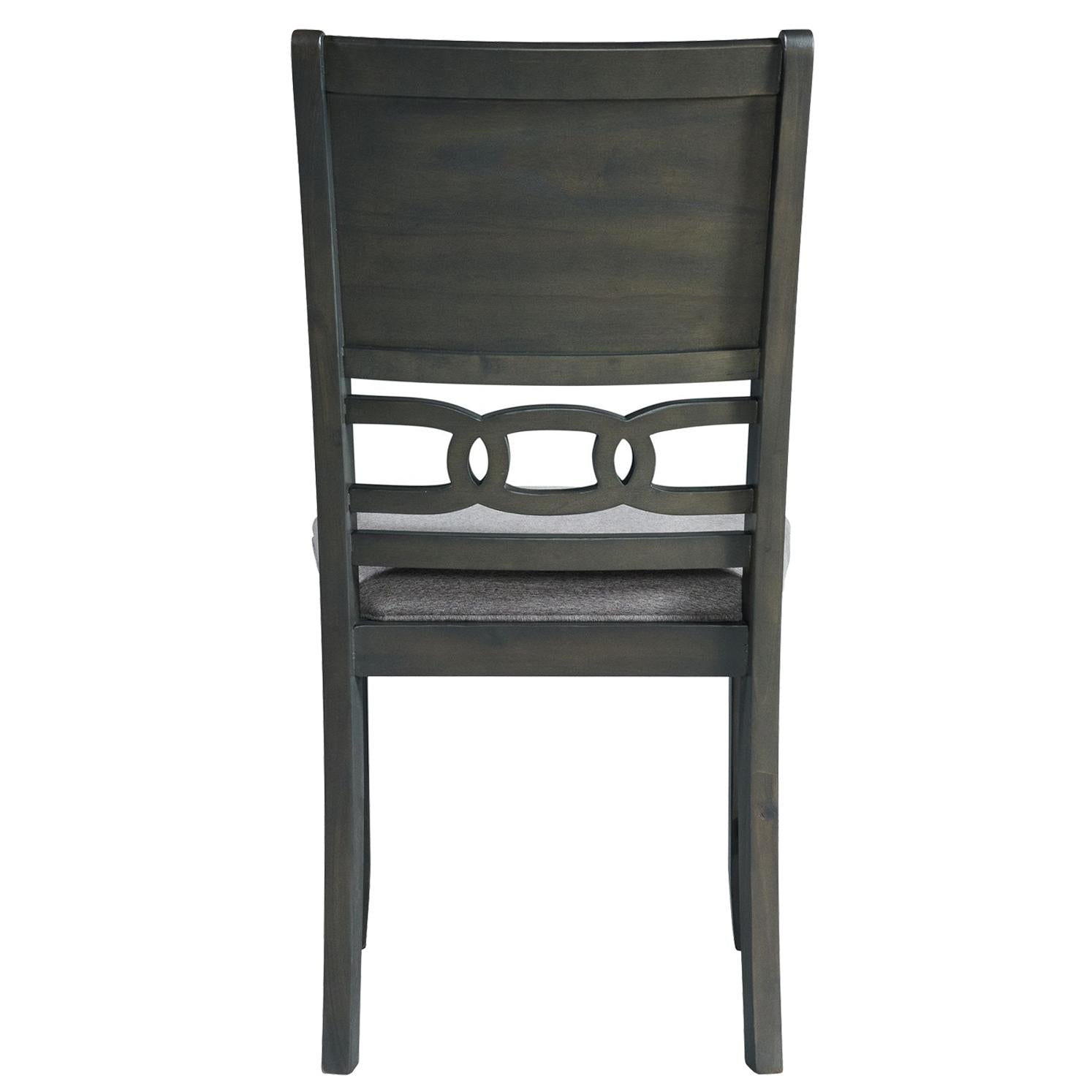  Elements International Amherst Dining Side Chair W/Fabric Cushion Side Stretcher Grey Finish IMAGE 2