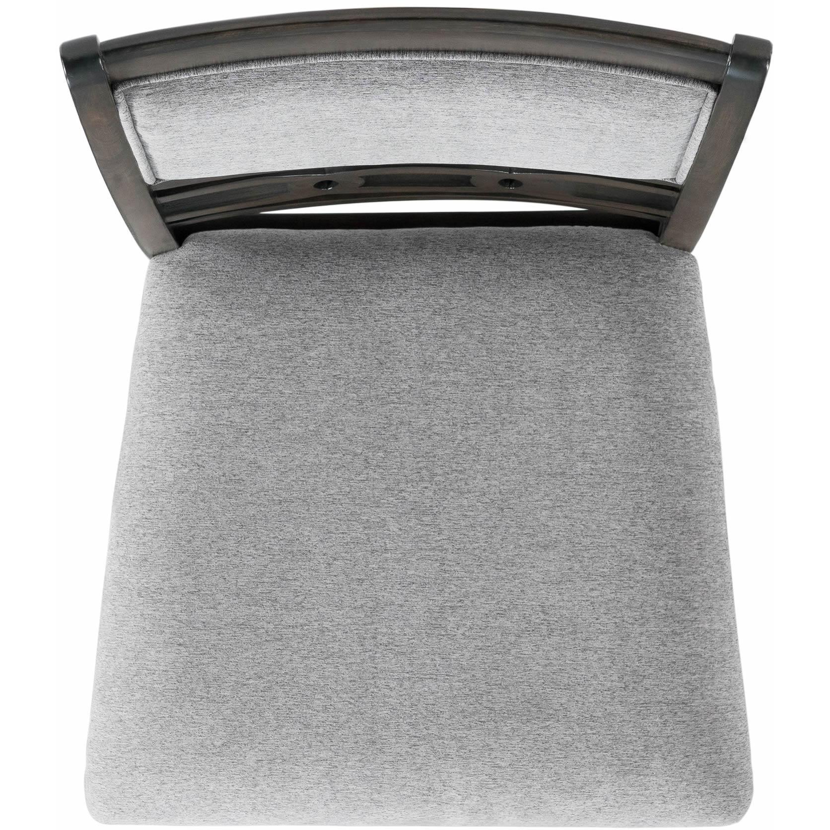  Elements International Amherst Dining Side Chair W/Fabric Cushion Side Stretcher Grey Finish IMAGE 3
