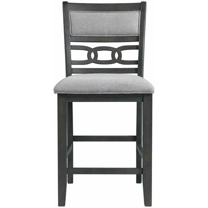  Elements International Amherst Counter Side Chair W/Fabric Cushion Grey Finish IMAGE 2