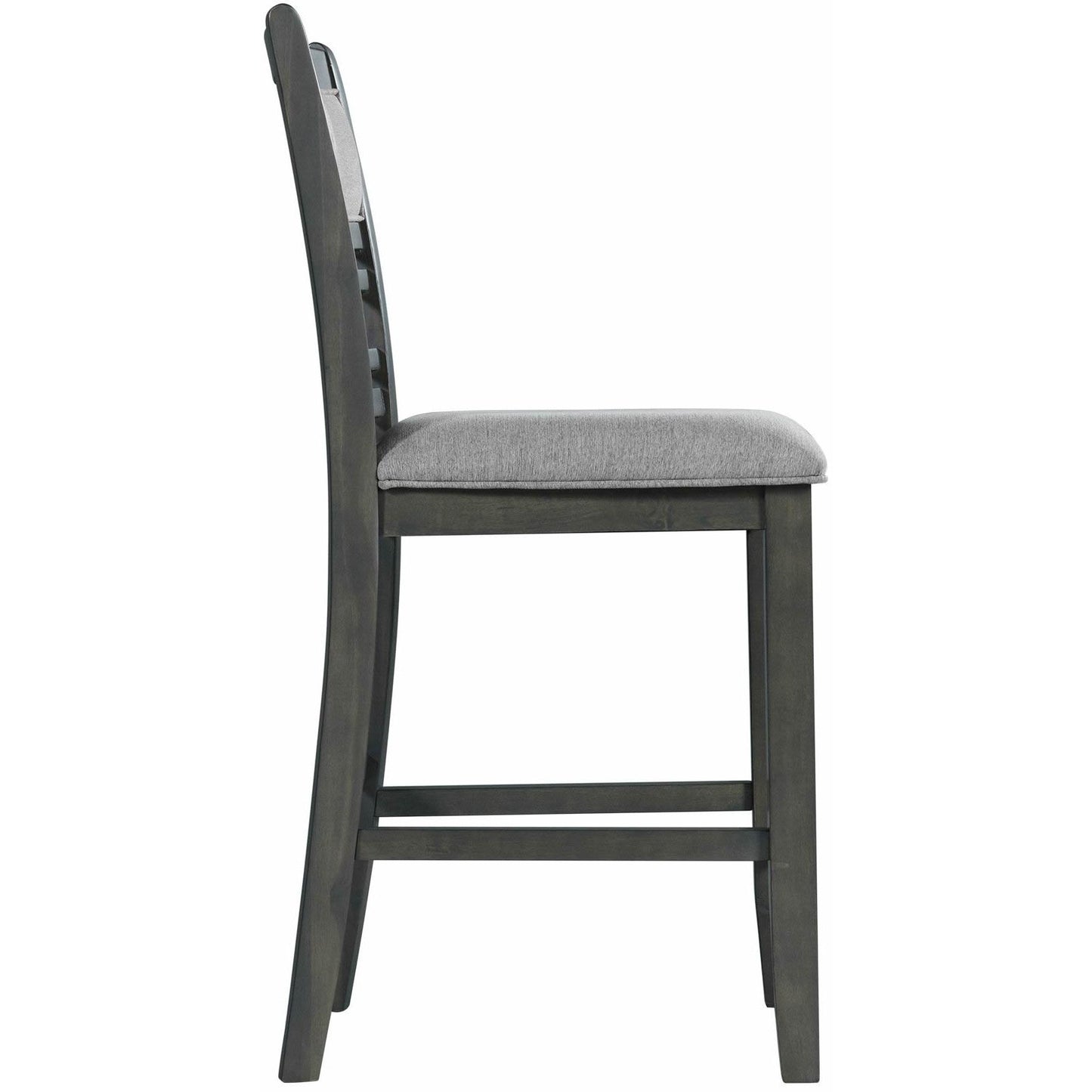  Elements International Amherst Counter Side Chair W/Fabric Cushion Grey Finish IMAGE 3