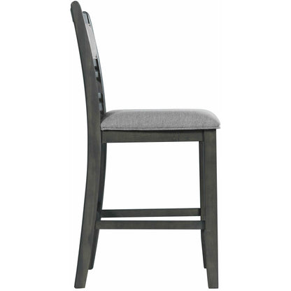  Elements International Amherst Counter Side Chair W/Fabric Cushion Grey Finish IMAGE 3
