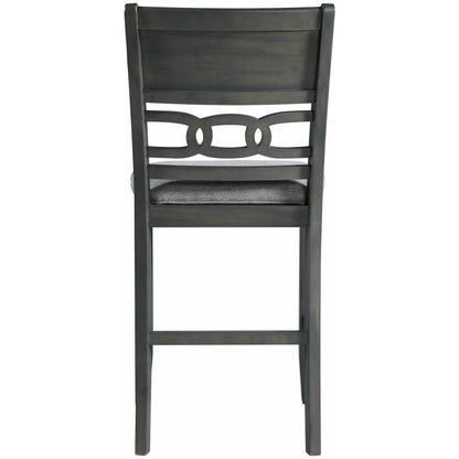  Elements International Amherst Counter Side Chair W/Fabric Cushion Grey Finish IMAGE 4