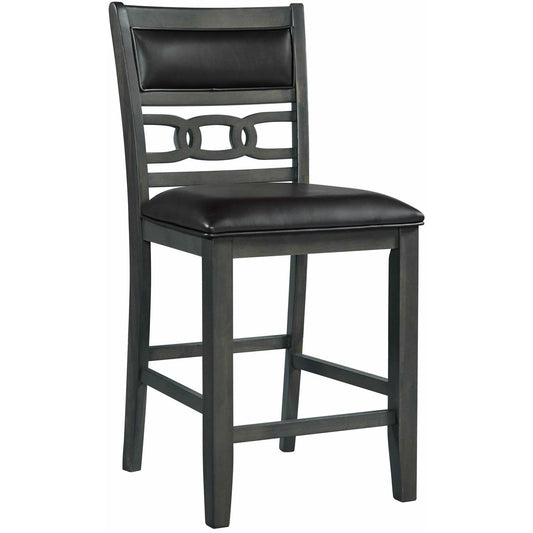 Elements International Amherst Counter Side Chair W/PU Cushion Grey Finish IMAGE 1