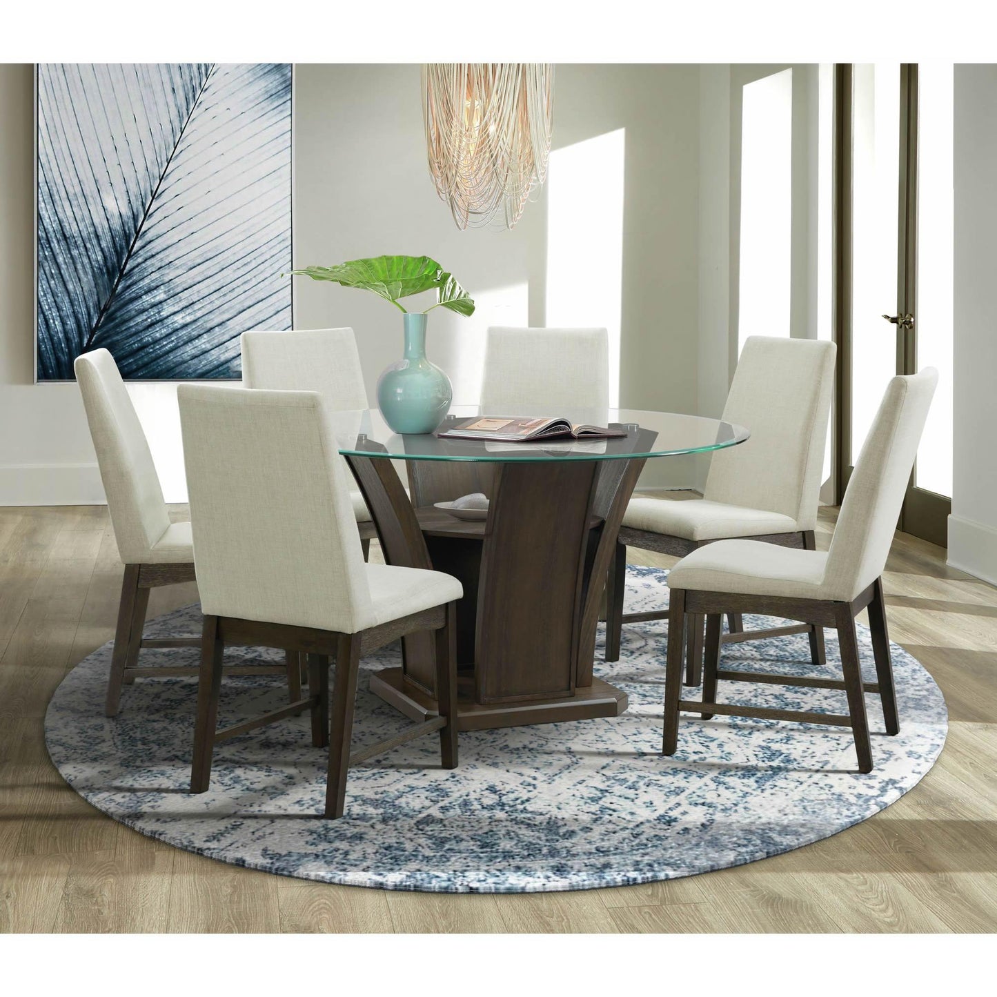  Elements International Dapper Dining Side Chair (Walnut Finish) IMAGE 8