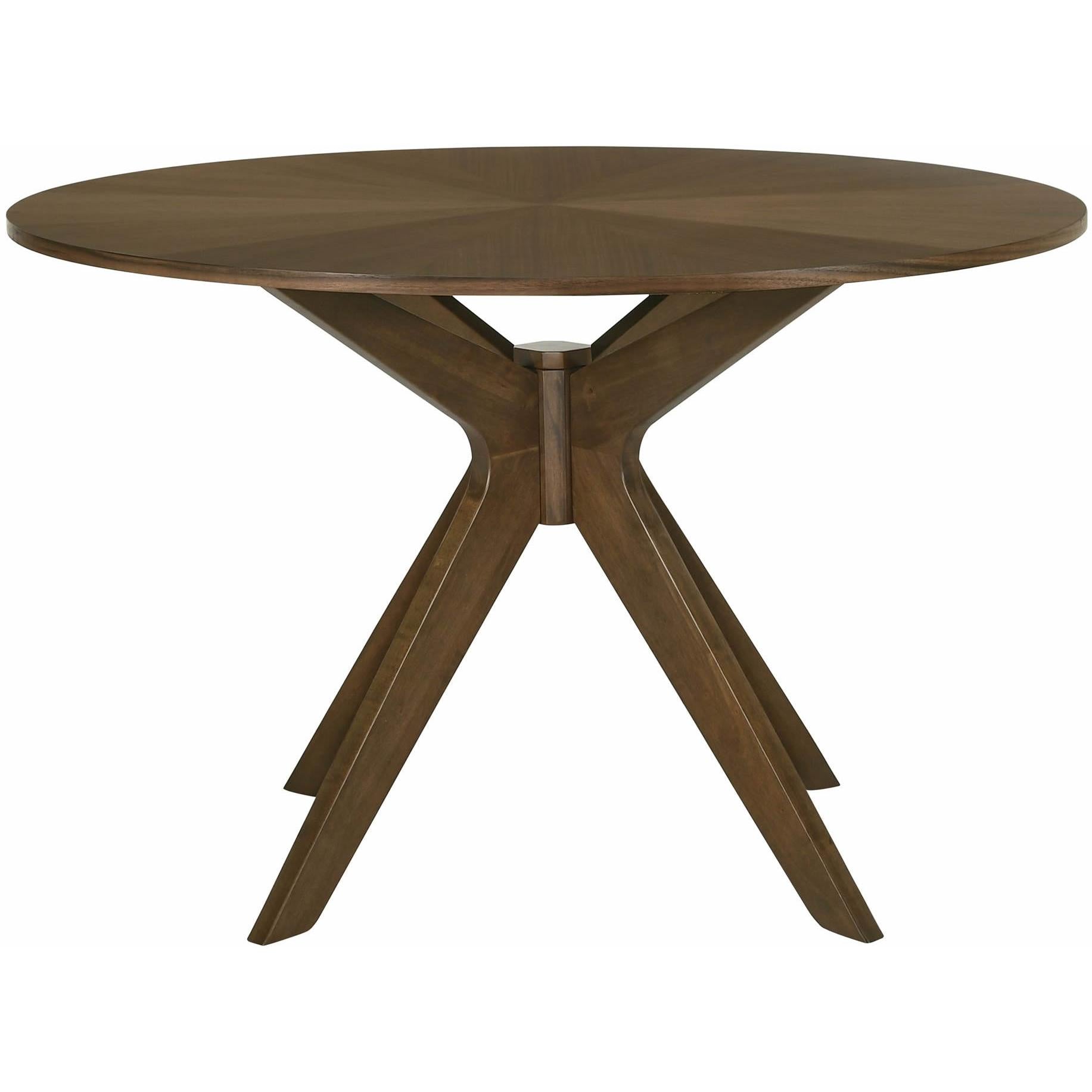  Elements International Weston Round Dining Table Walnut IMAGE 2