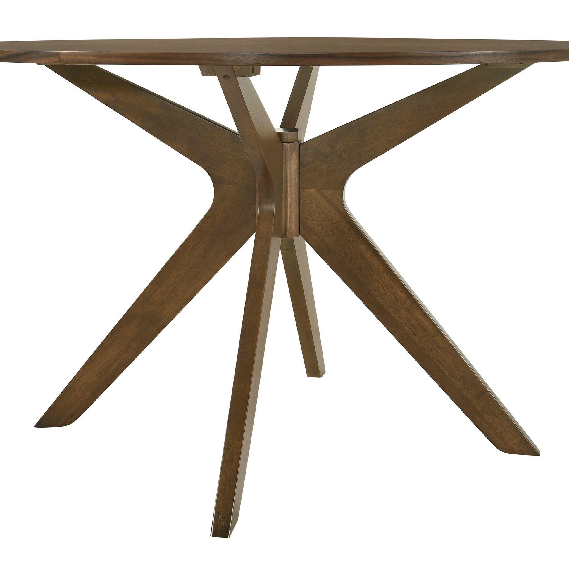  Elements International Weston Round Dining Table Walnut IMAGE 3