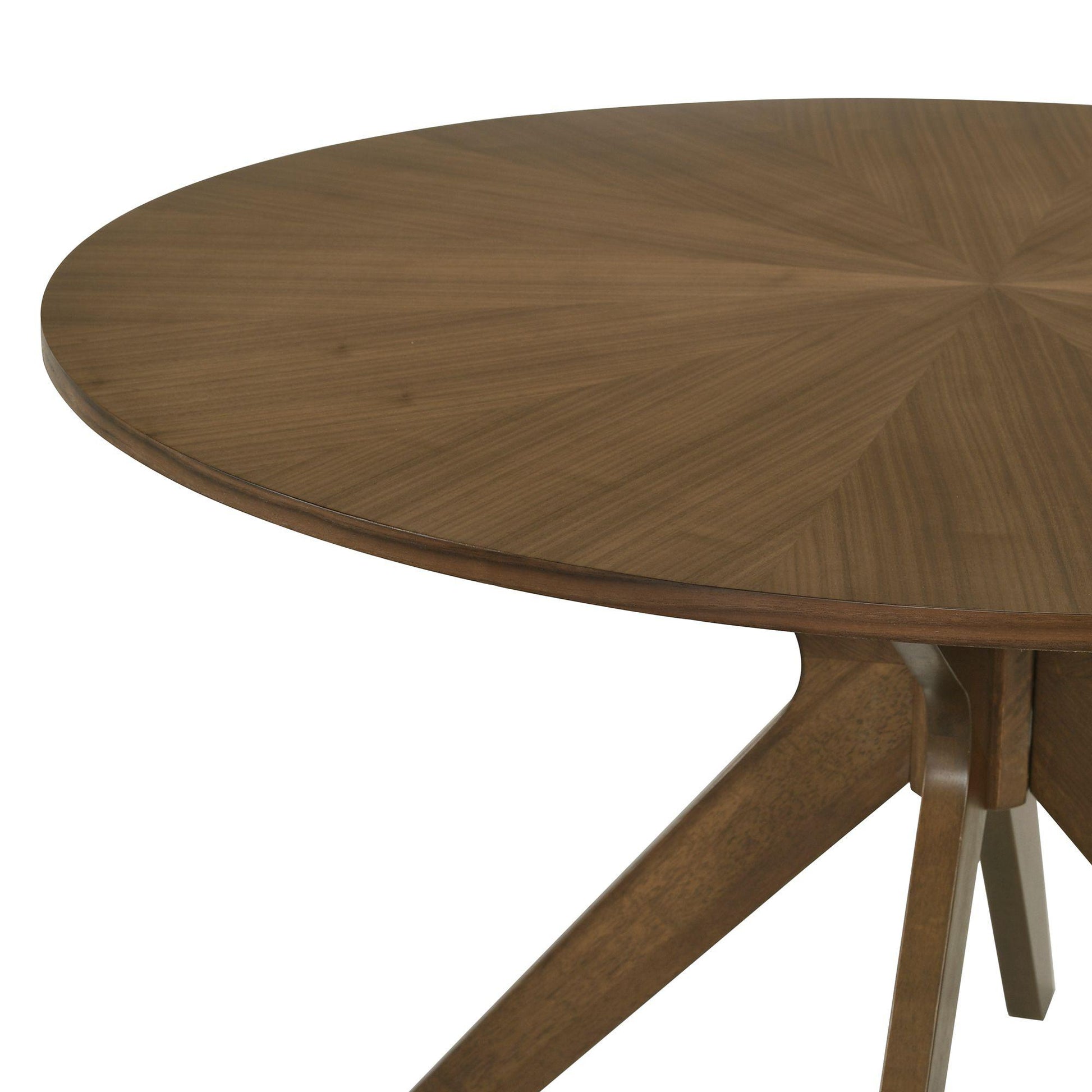  Elements International Weston Round Dining Table Walnut IMAGE 4