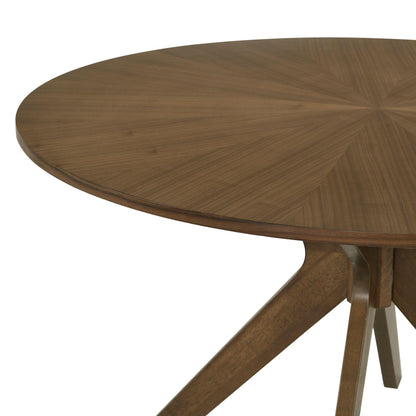  Elements International Weston Round Dining Table Walnut IMAGE 4