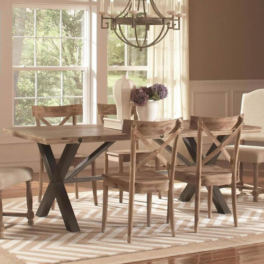  Elements International (D680-31) Callista- Rectangular Table- Beach/Natual Metal IMAGE 1