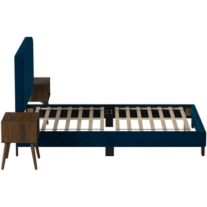  Elements International Coyote Queen Bed W/Carroll Grey w/Two End Table IMAGE 2