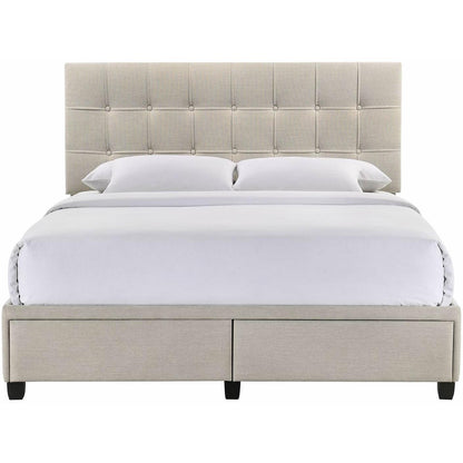  Elements International Hacienda Queen Storage Bed W/Tacoma Oak White CM 001 IMAGE 3