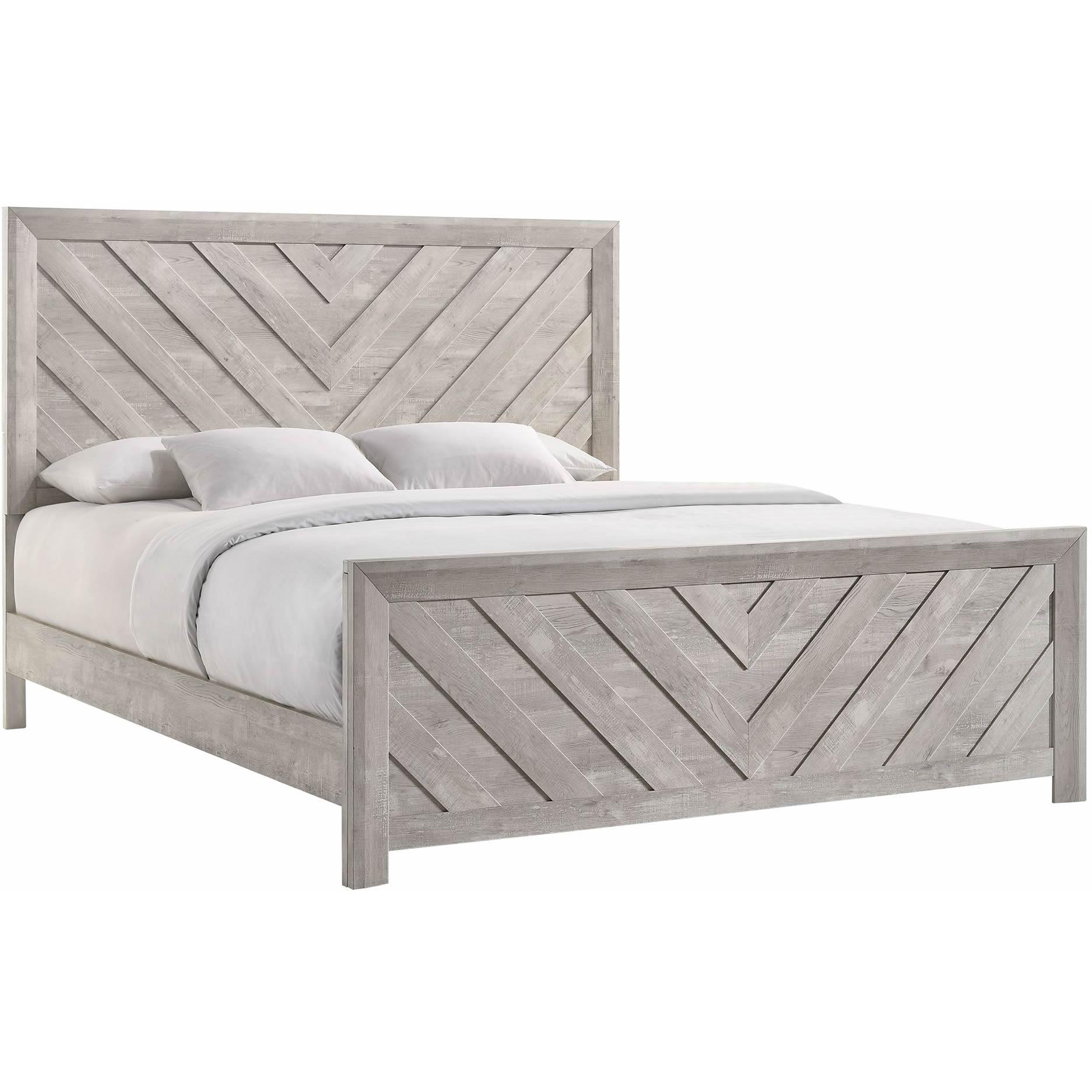  Elements International Ellen EL700KB King Bed - White IMAGE 1