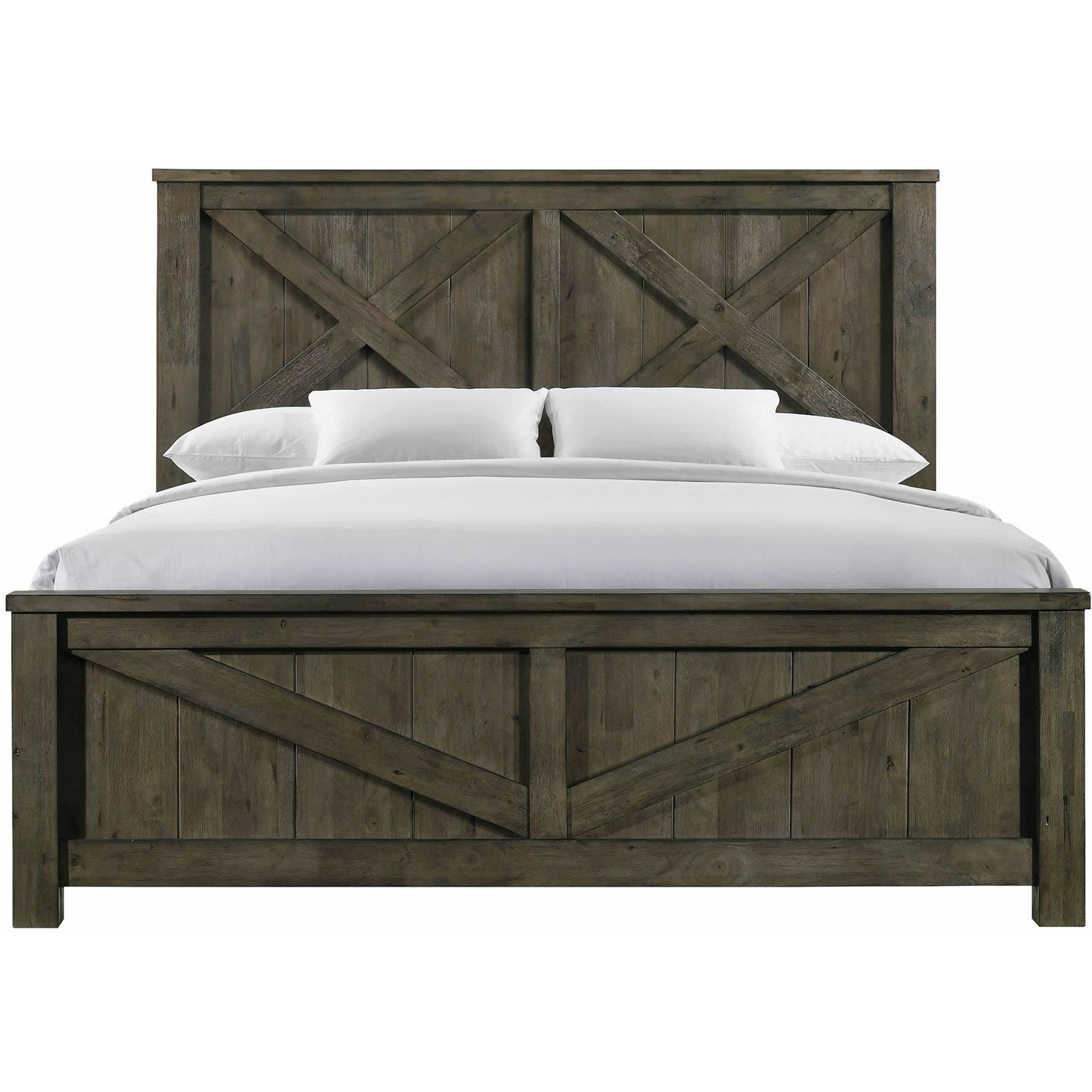  Elements International Maverick King Panel Bed Grey IMAGE 2