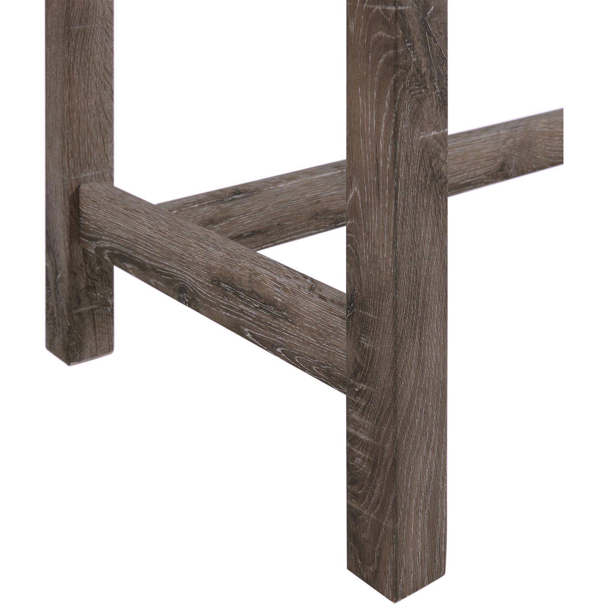  Elements International Oak Lawn Grey Bar Table Single Pack (Table + 3 Tan Fabric Stools) IMAGE 6