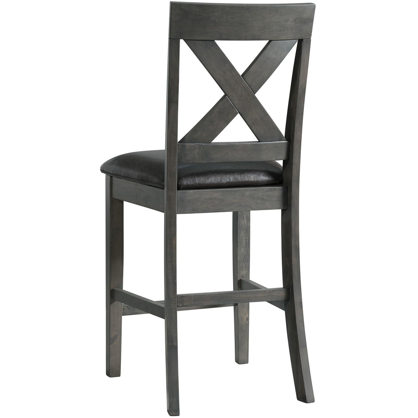  Elements International Alex Counter Side Chair W/Black PU Grey IMAGE 3