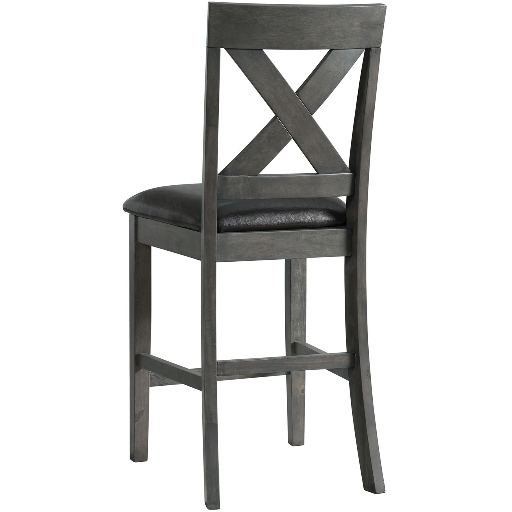  Elements International Alex Counter Side Chair W/Black PU Grey IMAGE 3
