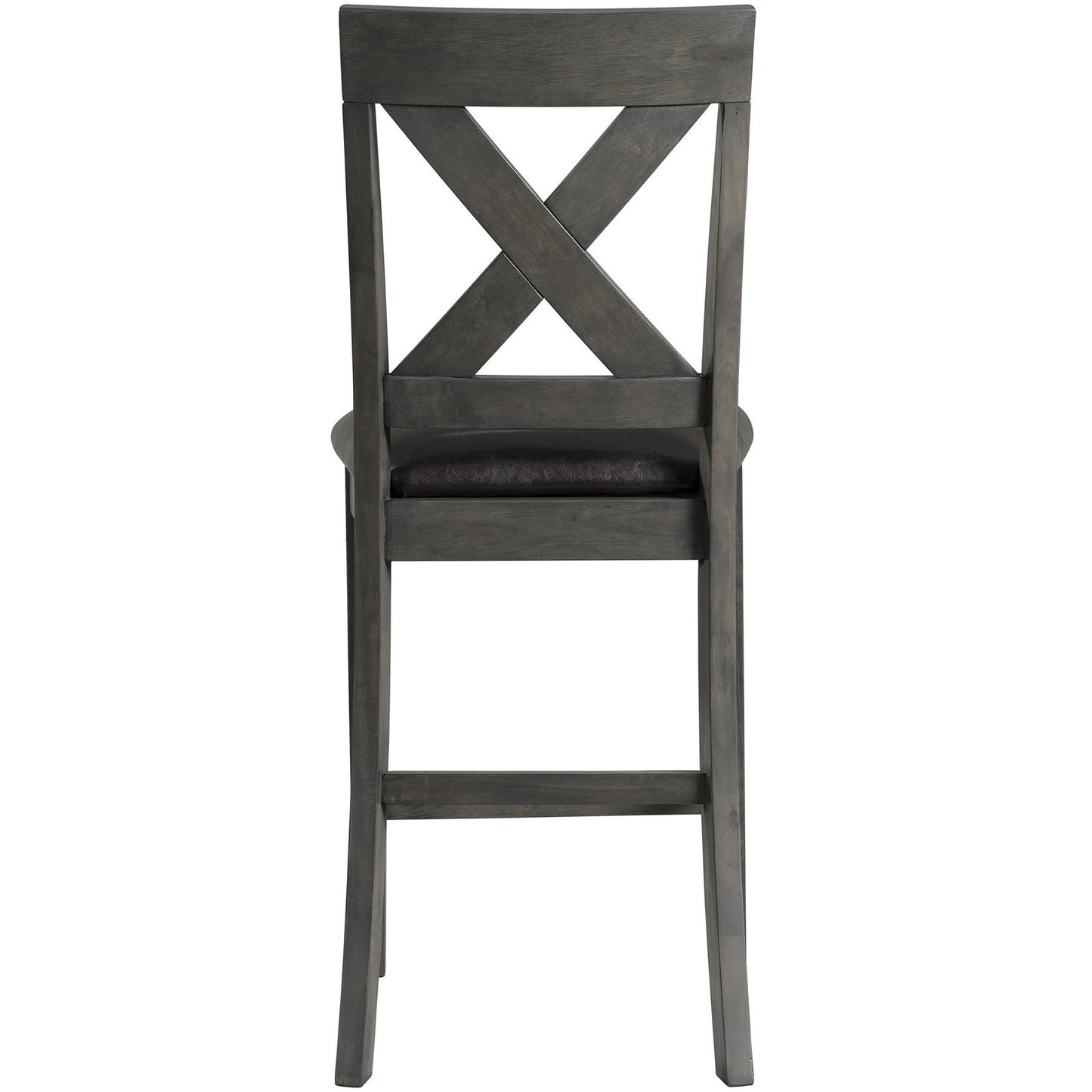  Elements International Alex Counter Side Chair W/Black PU Grey IMAGE 4