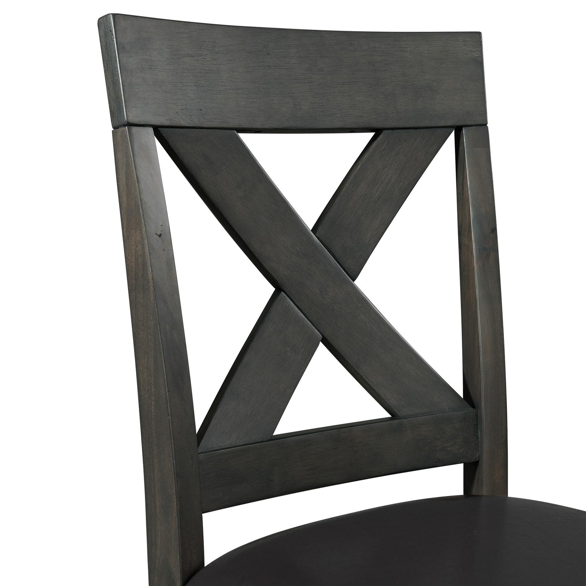  Elements International Alex Counter Side Chair W/Black PU Grey IMAGE 6