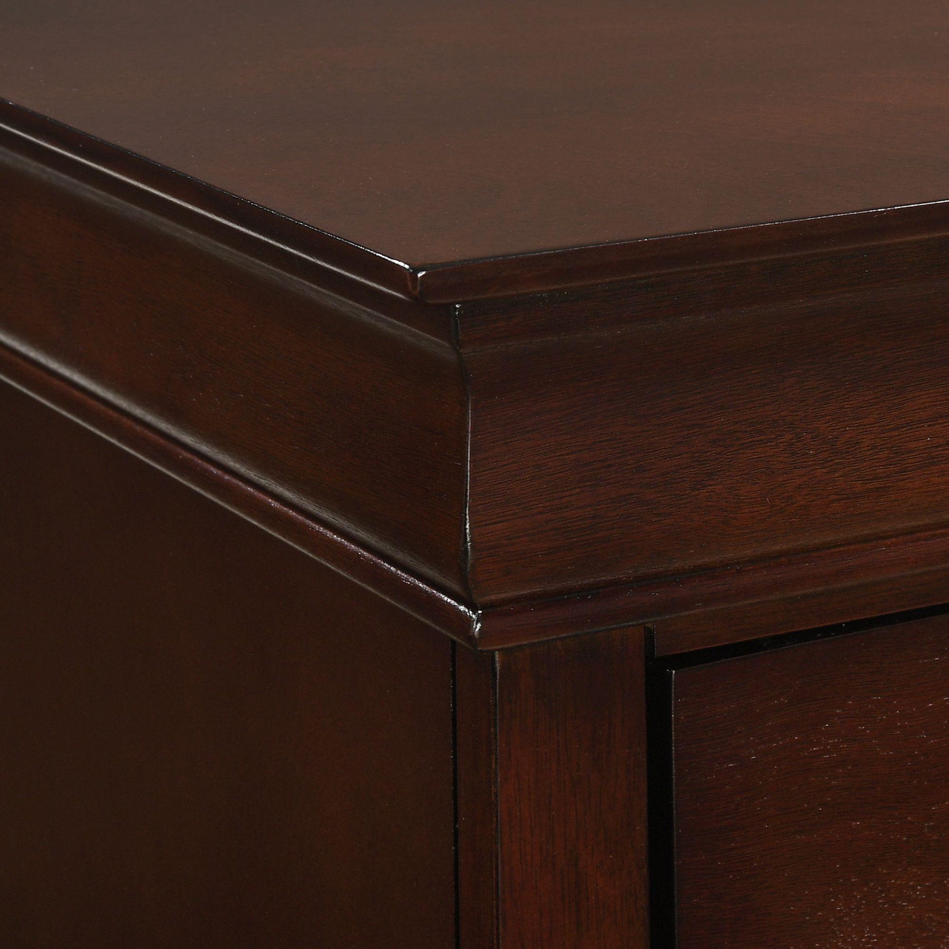  Elements International Louis Philippe 2-Drawer Nightstand in Cherry IMAGE 4