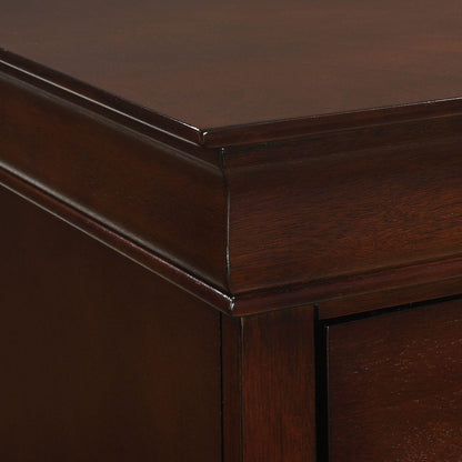  Elements International Louis Philippe 2-Drawer Nightstand in Cherry IMAGE 4