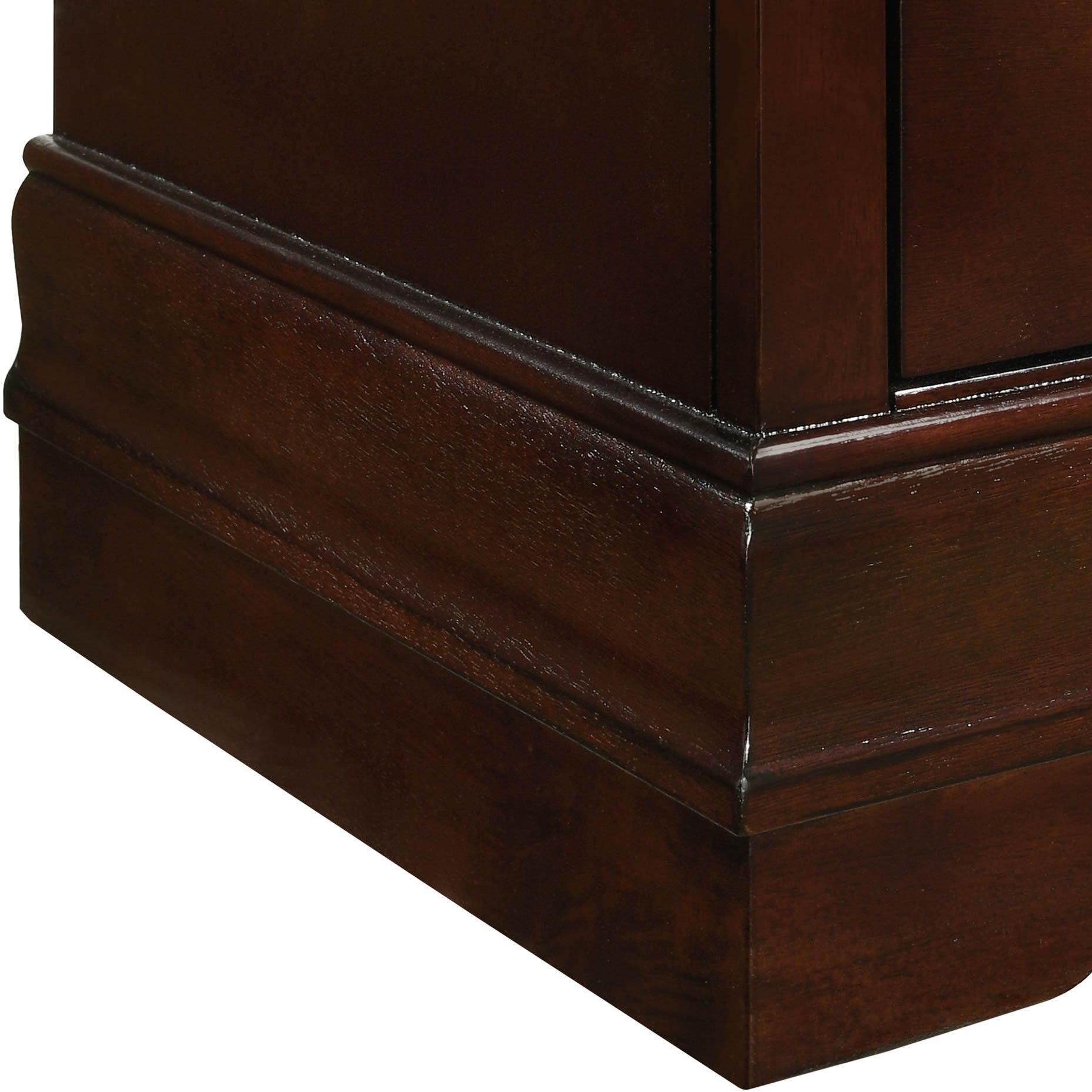  Elements International Louis Philippe 2-Drawer Nightstand in Cherry IMAGE 5