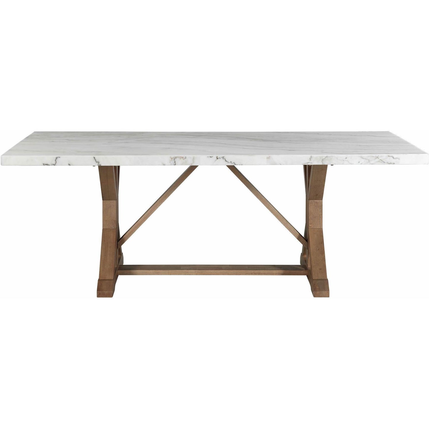  Elements International Lakeview White Marble Standard Height Rectangular Dining Table IMAGE 2