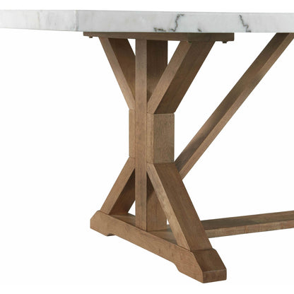  Elements International Lakeview White Marble Standard Height Rectangular Dining Table IMAGE 6