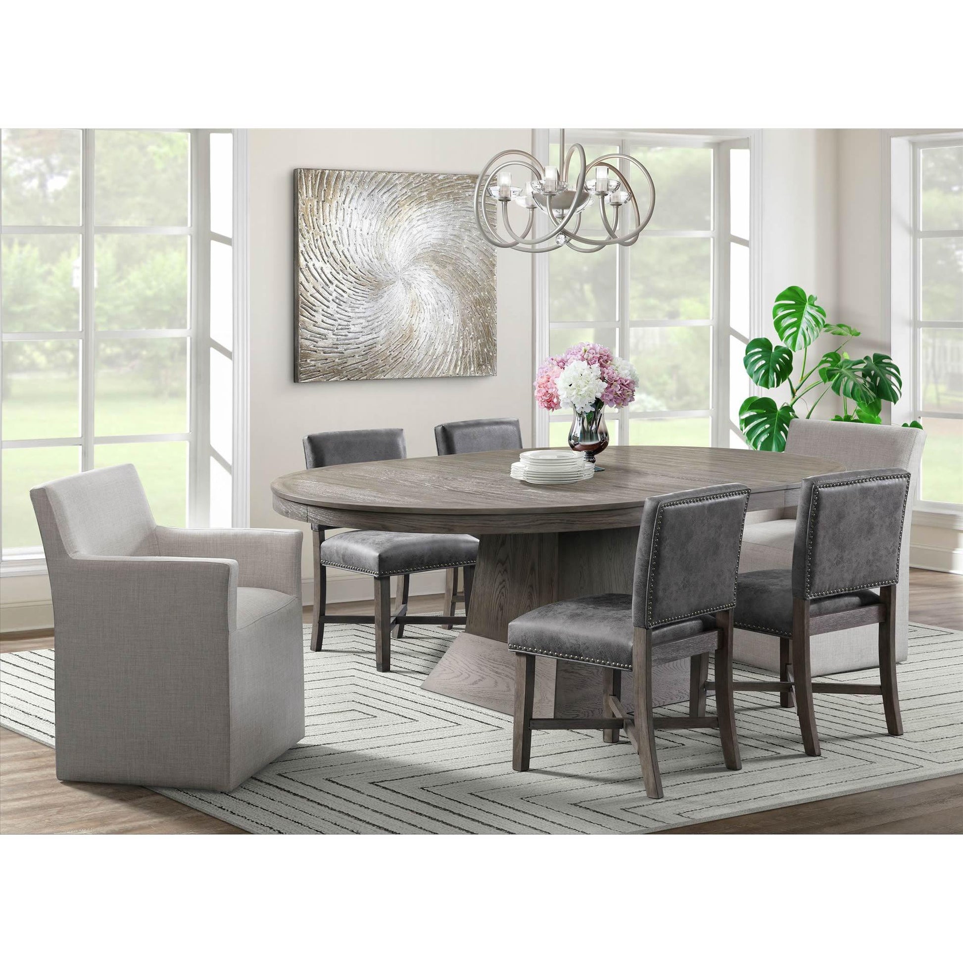  Elements International Collins Dining Arm Chair in Grey IMAGE 8