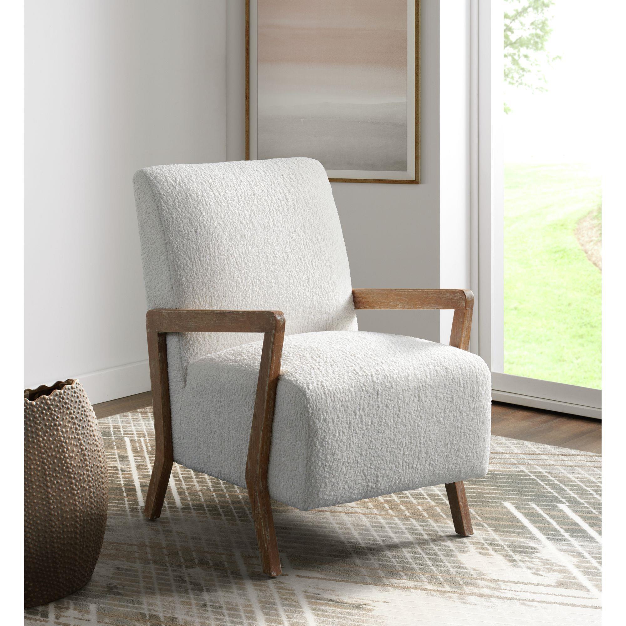  Elements International Enzo Accent Chair Sheep Skin White IMAGE 1
