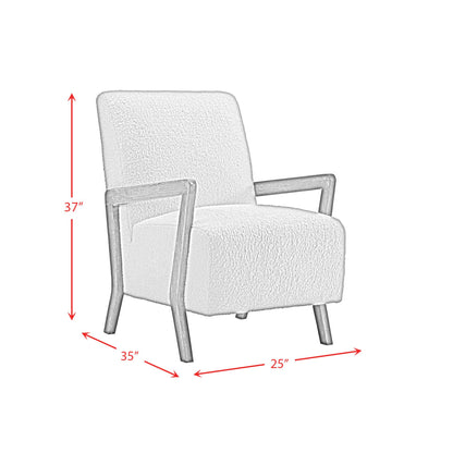  Elements International Enzo Accent Chair Sheep Skin White IMAGE 4
