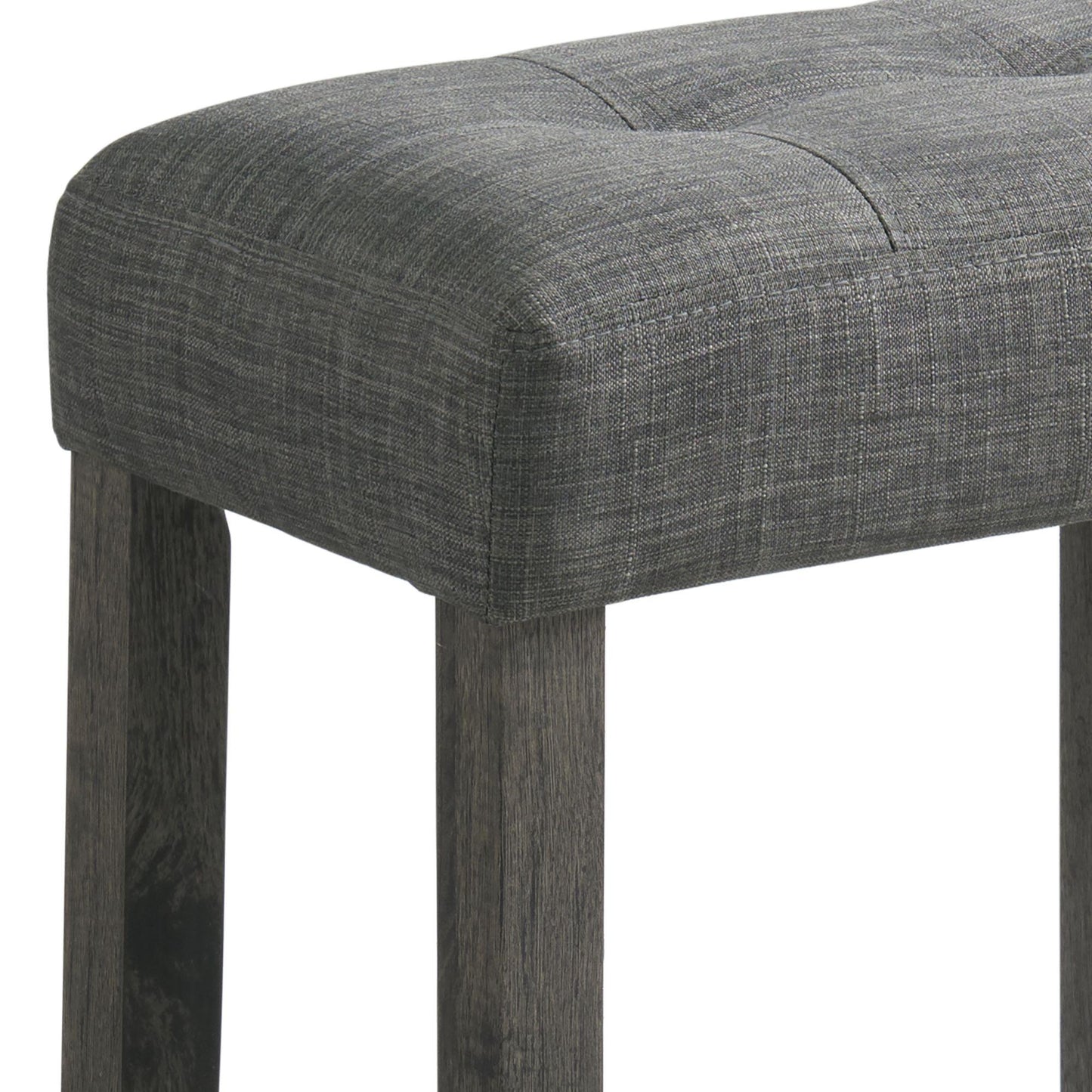  Elements International Oak Lawn Charcoal Grey Bar Table Single Pack (Table + 3 Grey Fabric Stools) IMAGE 10