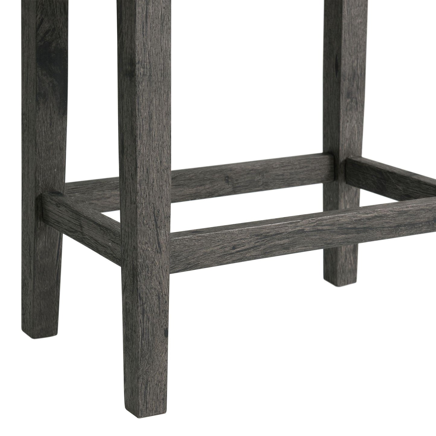  Elements International Oak Lawn Charcoal Grey Bar Table Single Pack (Table + 3 Grey Fabric Stools) IMAGE 11