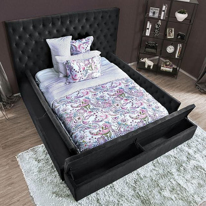  Furniture of America Davida Queen Upholstered Platform Bed with Storage CM7897DG-Q-BED IMAGE 4