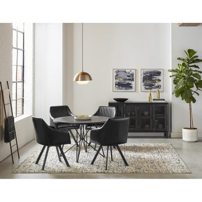  Coaster Furniture Arika 193372BLK Leatherette Upholstered Swivel Dining Arm Chair - Black IMAGE 3